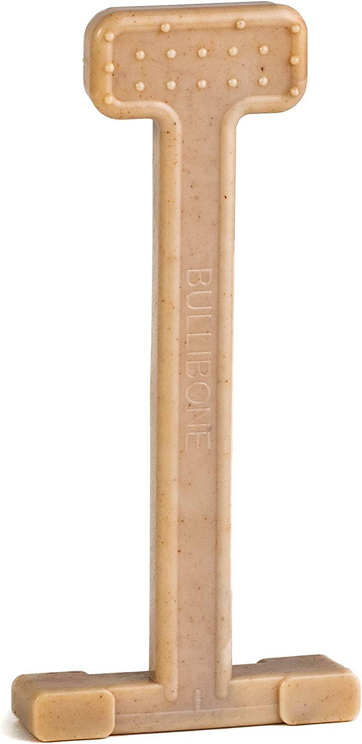 Bullibone Nylon Dog Chew Toy Nylon Bone - Mejora la higiene dental, parte inferior fácil de agarrar y impregnado con sabor 1 x Large - DIGVICE MX