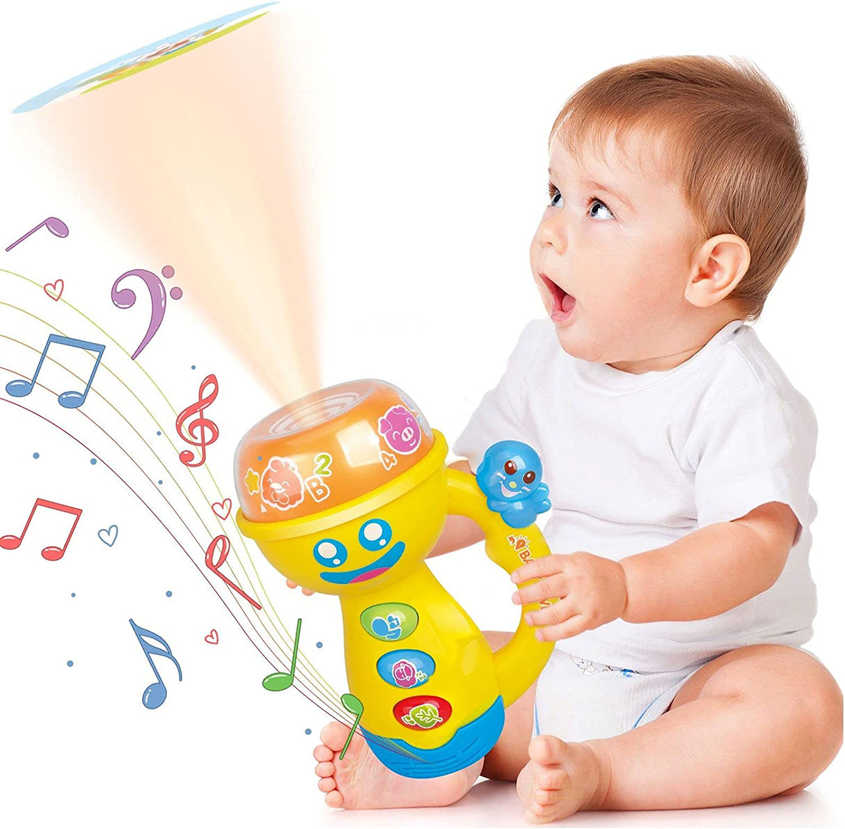 HISTOYE - Linterna musical para niños, juguetes para niños pequeños, proyector de luz nocturna - B096FS9G1Y