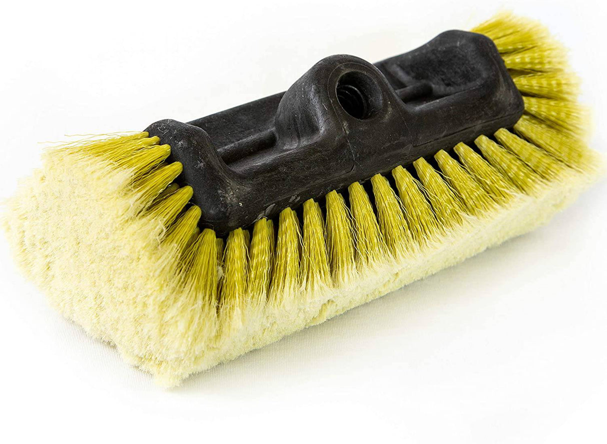 DocaPole - Accesorio para poste de extensión de cepillo de fregar y lavado de autos con cerdas suaves (10") para cubierta, camión, bote, RV, revestimiento de casa, seguro con agua (poste de mango largo, no incluido)