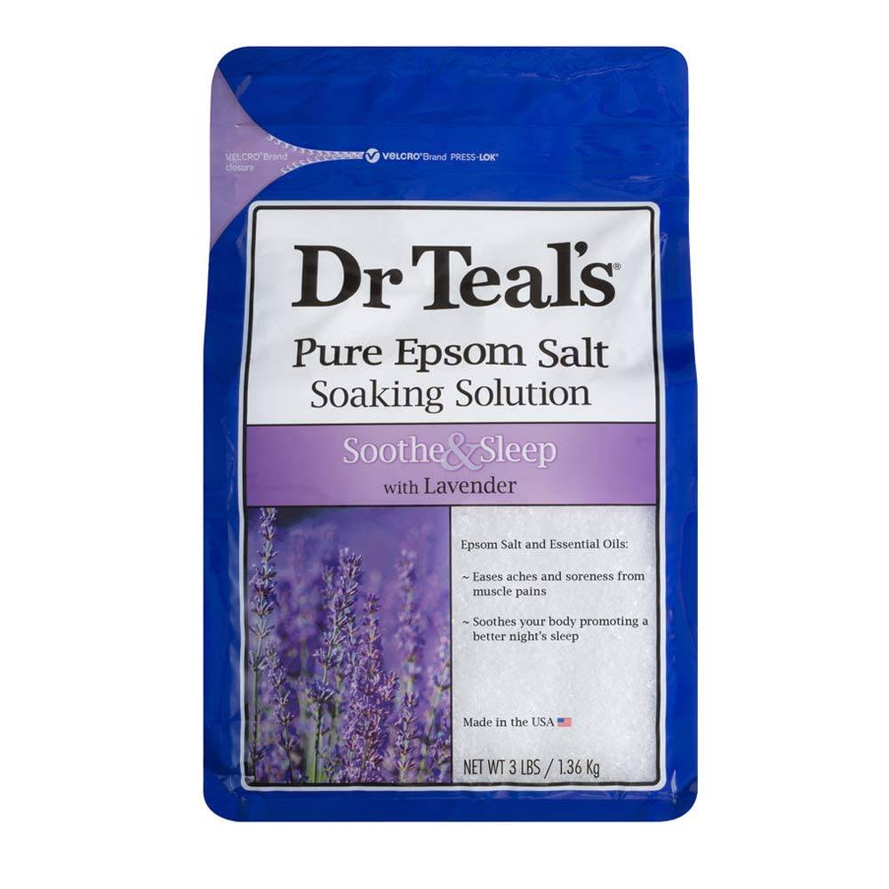 Dr Teal's Epsom Salt Soaking Solution, Soothe & Sleep, Lavender, 3lbs