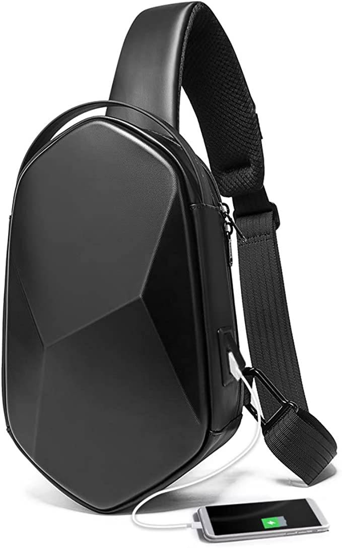 BANGE - Sling Bag Impermeable Safe Protect Shell Crossbody Bag Mochila, Ciclismo Senderismo Travel Shoulder Bag