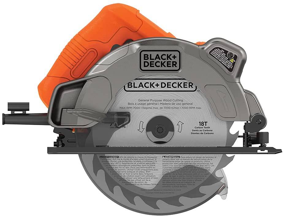 Sierra circular BLACK+DECKER de 7-1/4 pulgadas con láser, 13 amperios (BDECS300C) - DIGVICE MX