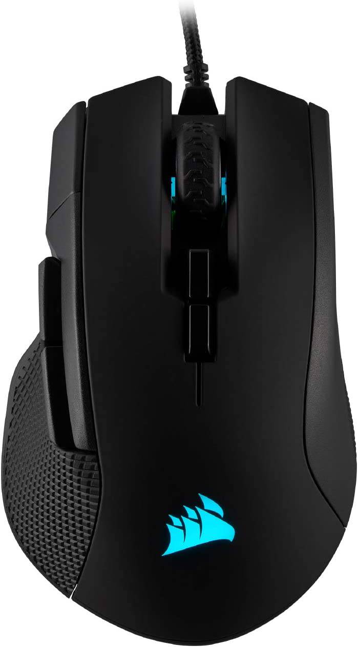 Corsair Ironclaw RGB - Ratón para juegos FPS y MOBA - Sensor óptico de 18,000 DPI - LED RGB retroiluminado, negro