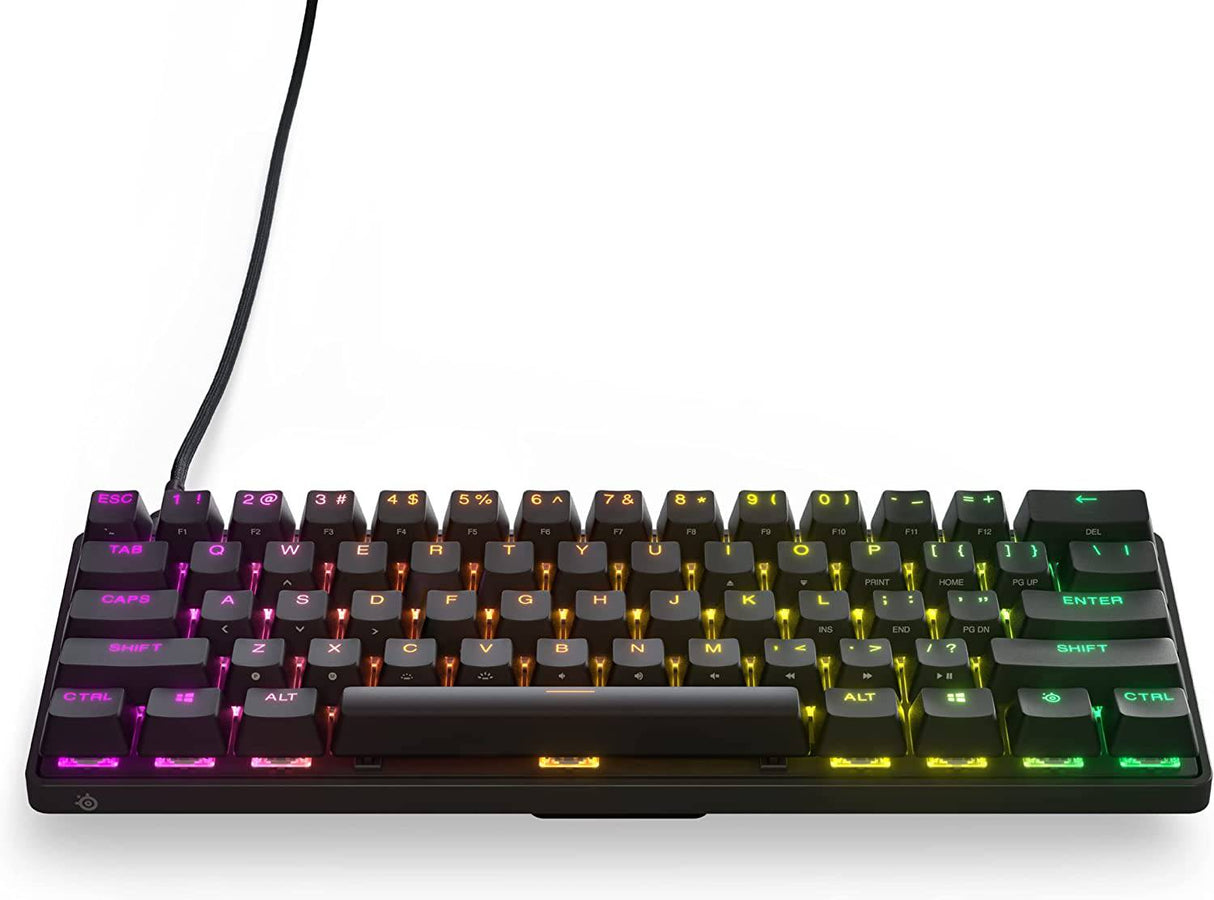 SteelSeries Apex Pro Mini Teclado mecánico para juegos – El teclado más rápido del mundo – Actuación ajustable – Factor de forma compacto del 60 % – RGB – Teclas PBT – USB-C