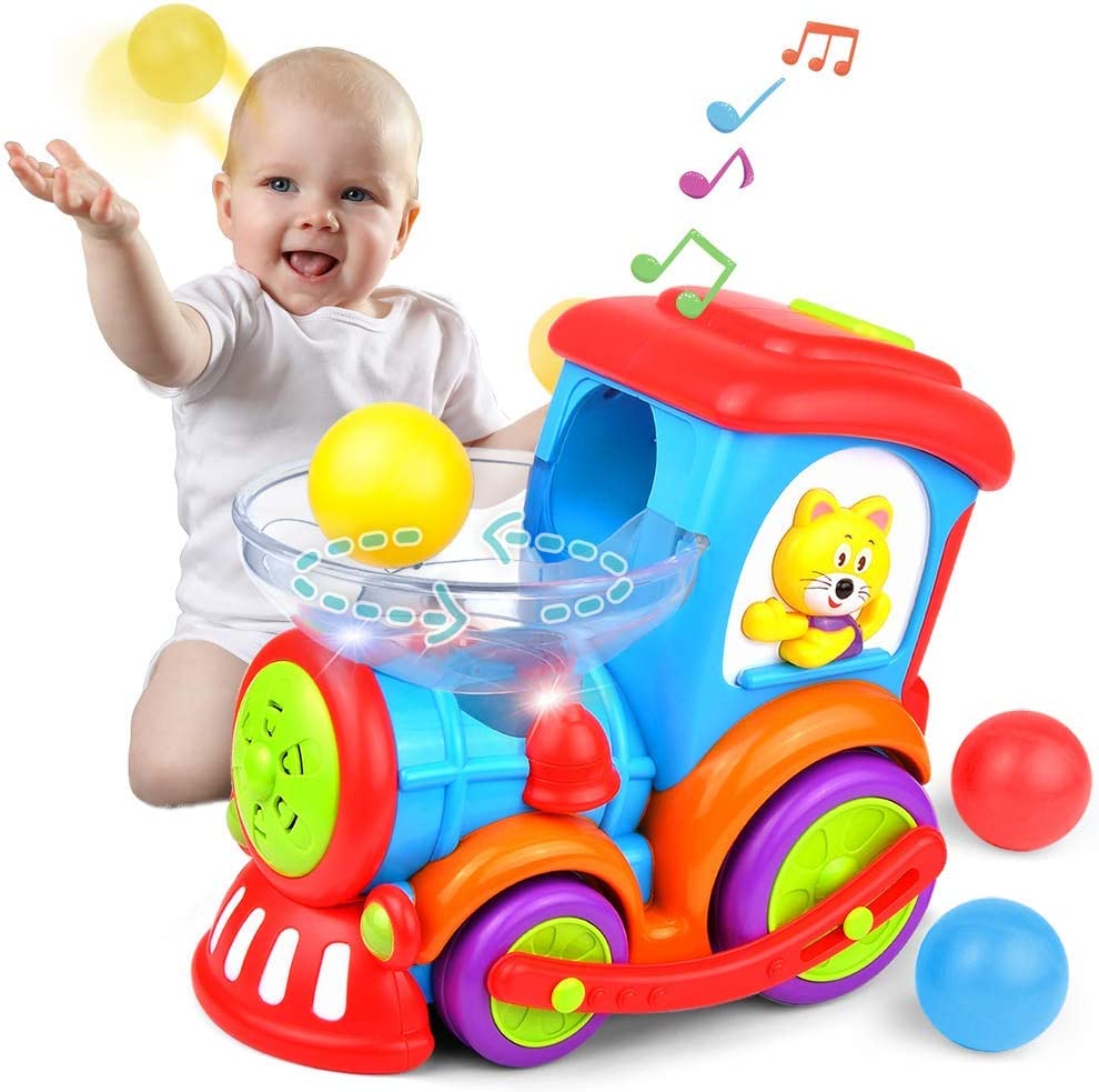 Kidpal Juguete para bebés, juguetes educativos para bebés, luz, música, persecución, estallido de bolas, juguete de coche para bebés - B07W17MX4B