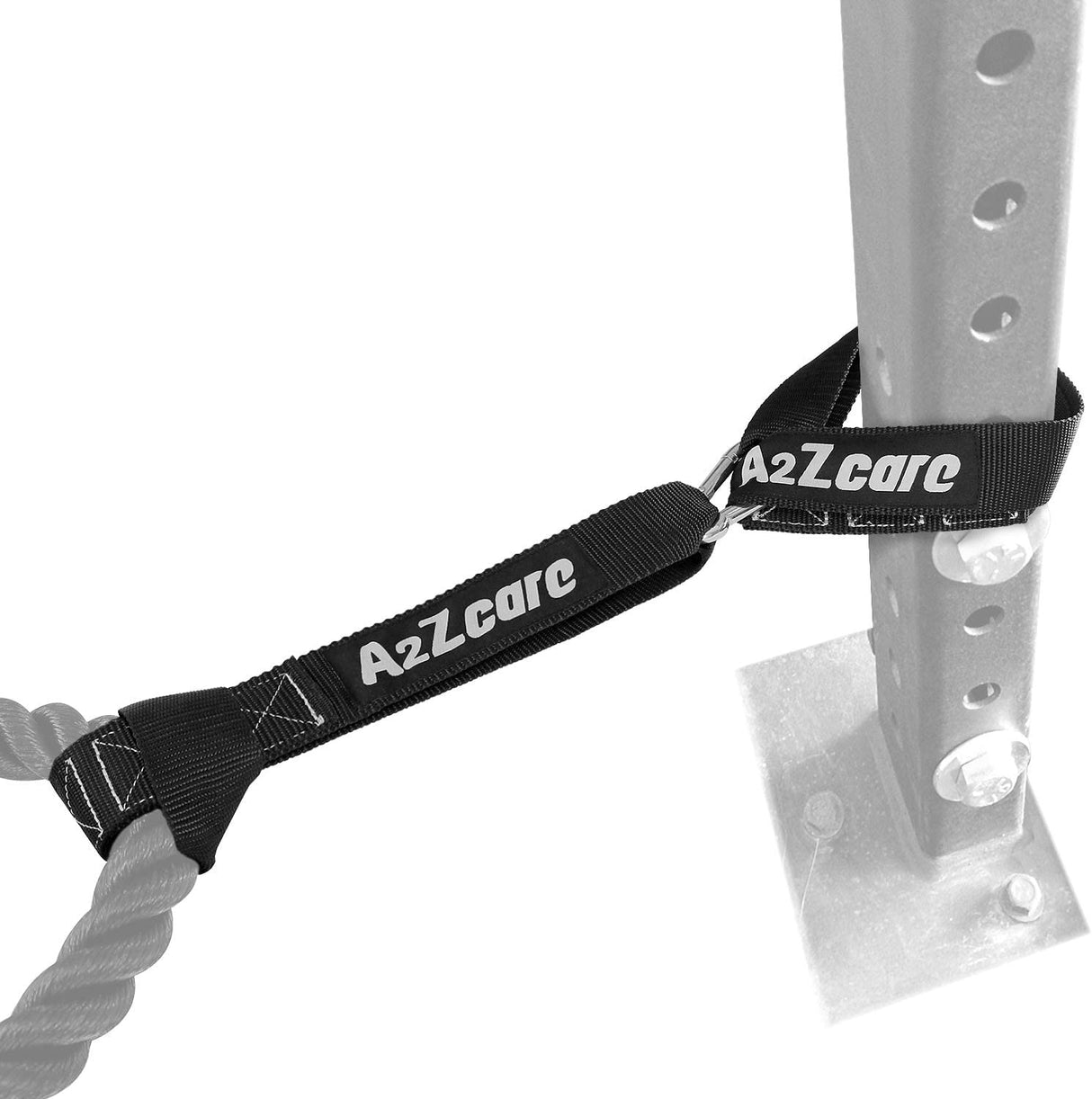 A2ZCARE Kit de anclaje de cuerda de batalla, configuración fácil y rápida, incluye guía de ejercicios - Kit de anclaje de cuerda de batalla de fitness con gancho de seguridad de acero inoxidable y correas reforzadas resistentes