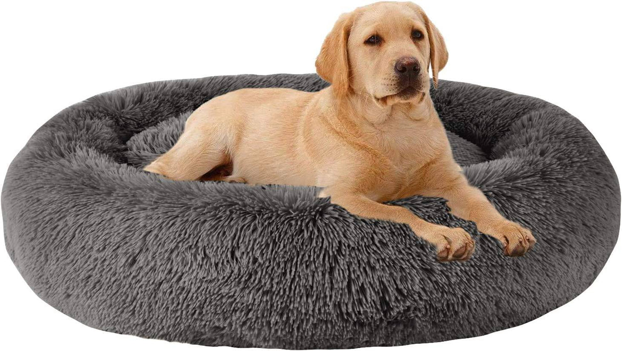 MFOX Calming Dog Bed (XL) para perros medianos y grandes Cama cómoda para mascotas Piel sintética Donut Cuddler Hasta 35 lb - DIGVICE MX