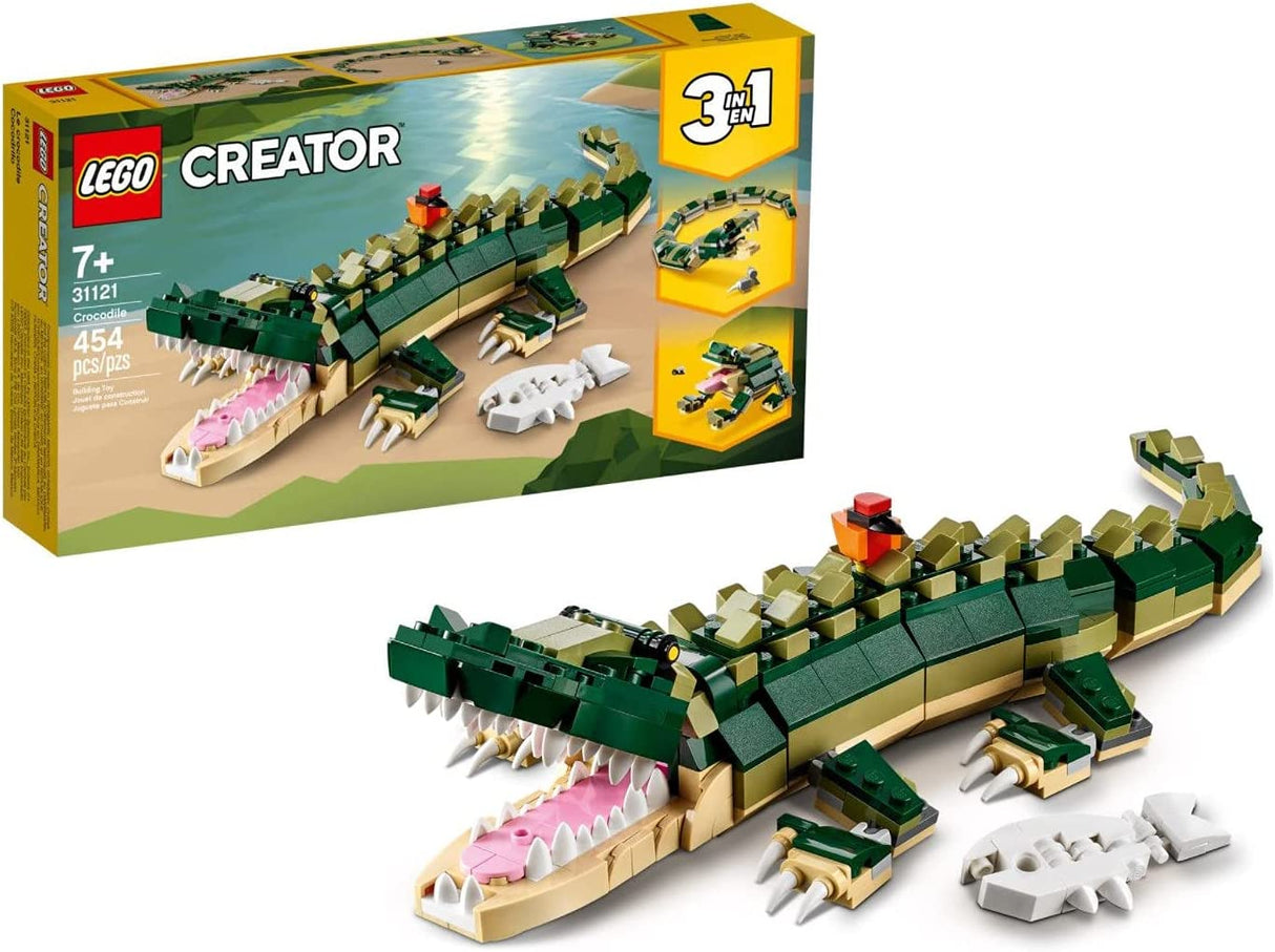 LEGO Creator 3in1 Cocodrilo 31121 Juguete de construcción con juguetes de animales salvajes (454 piezas)