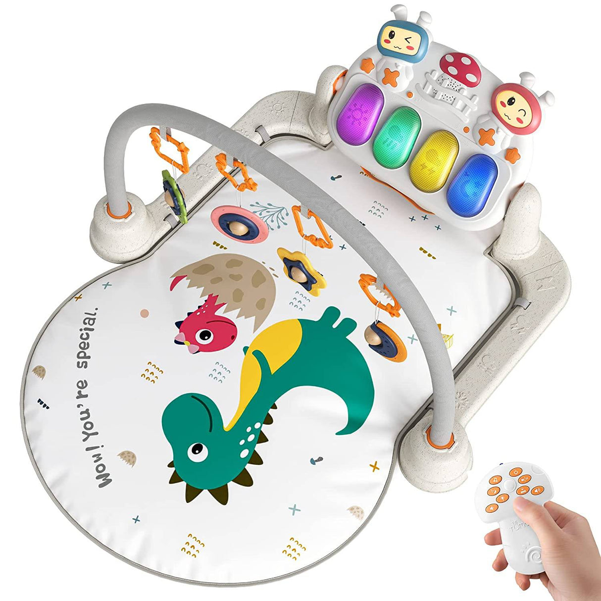 TUMAMA Dinosaur Baby Gym, control remoto Baby Activity Gym Playmats, Kick and Play Piano Baby Play Mat para niños y niñas recién nacidos - DIGVICE MX