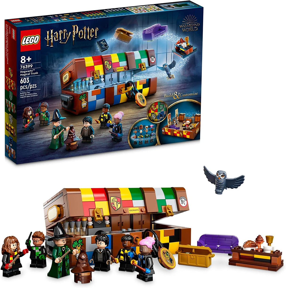 LEGO Harry Potter Hogwarts Magical Trunk 76399 Juego de juguetes de construcción para niños, niños y niñas a partir de 8 años (603 piezas)