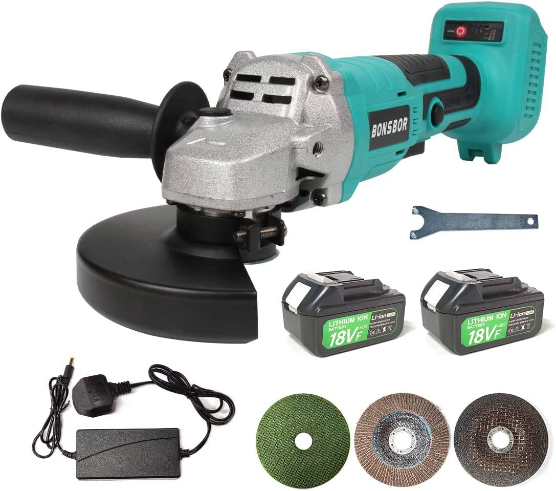 Amoladora angular inalámbrica BONSBOR Amoladoras de metal de velocidad variable de 18 V con motor sin escobillas y sistema de enfriamiento doble, ruedas de corte de 5 ", 18000 RPM - DIGVICE MX