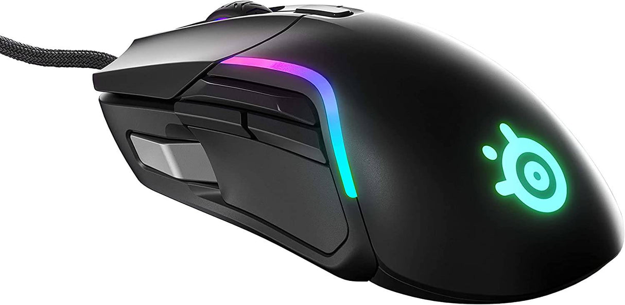 SteelSeries Rival 5 - Ratón para juegos con iluminación PrismSync RGB y 9 botones programables - FPS, MOBA, MMO, Battle Royale - Sensor óptico TrueMove Air de 18,000 CPI - Negro