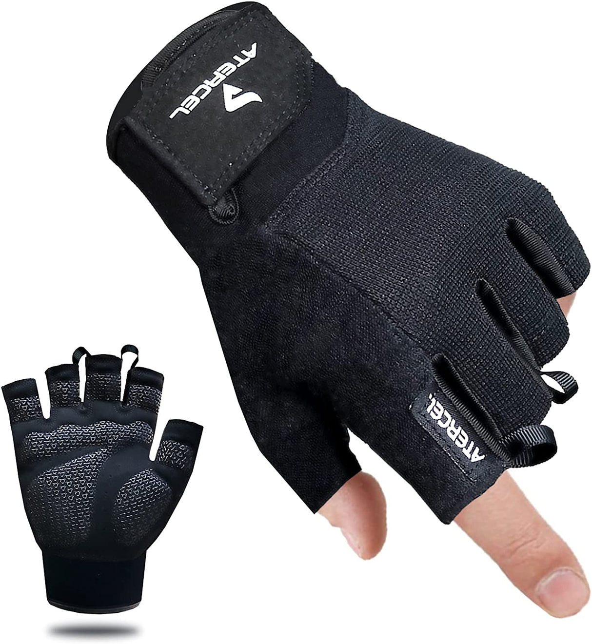 Atercel - Guantes de entrenamiento para hombres y mujeres, guantes de ejercicio para levantamiento de pesas, ciclismo, gimnasio, entrenamiento, transpirables y ajustados