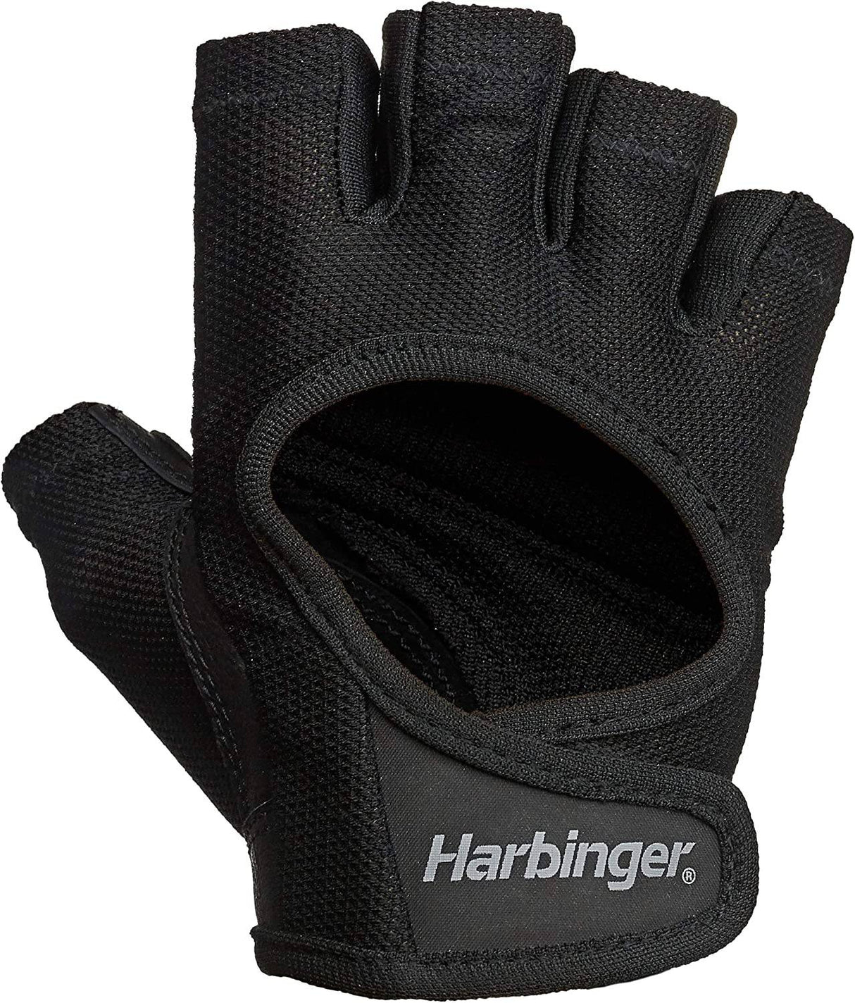 Harbinger Power - Guantes de levantamiento de pesas para mujer con malla elástica y palma de piel (1 par)
