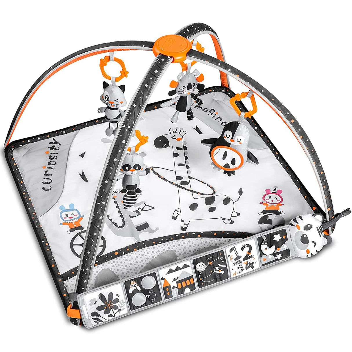 TUMAMA Gimnasio para bebés con juguetes extraíbles suaves, tapete de actividades para bebés en blanco y negro de alto contraste Tapetes de juego para bebés para el tiempo boca abajo Bebés recién nacidos - DIGVICE MX