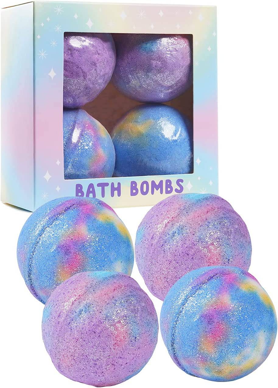 BATHBOMBS - bombas de baño orgánicas hechas a mano, hechas de aceites esenciales y baño natural de manteca de karité, hidratan la piel seca, regalos de cumpleaños para mujeres, niñas-A