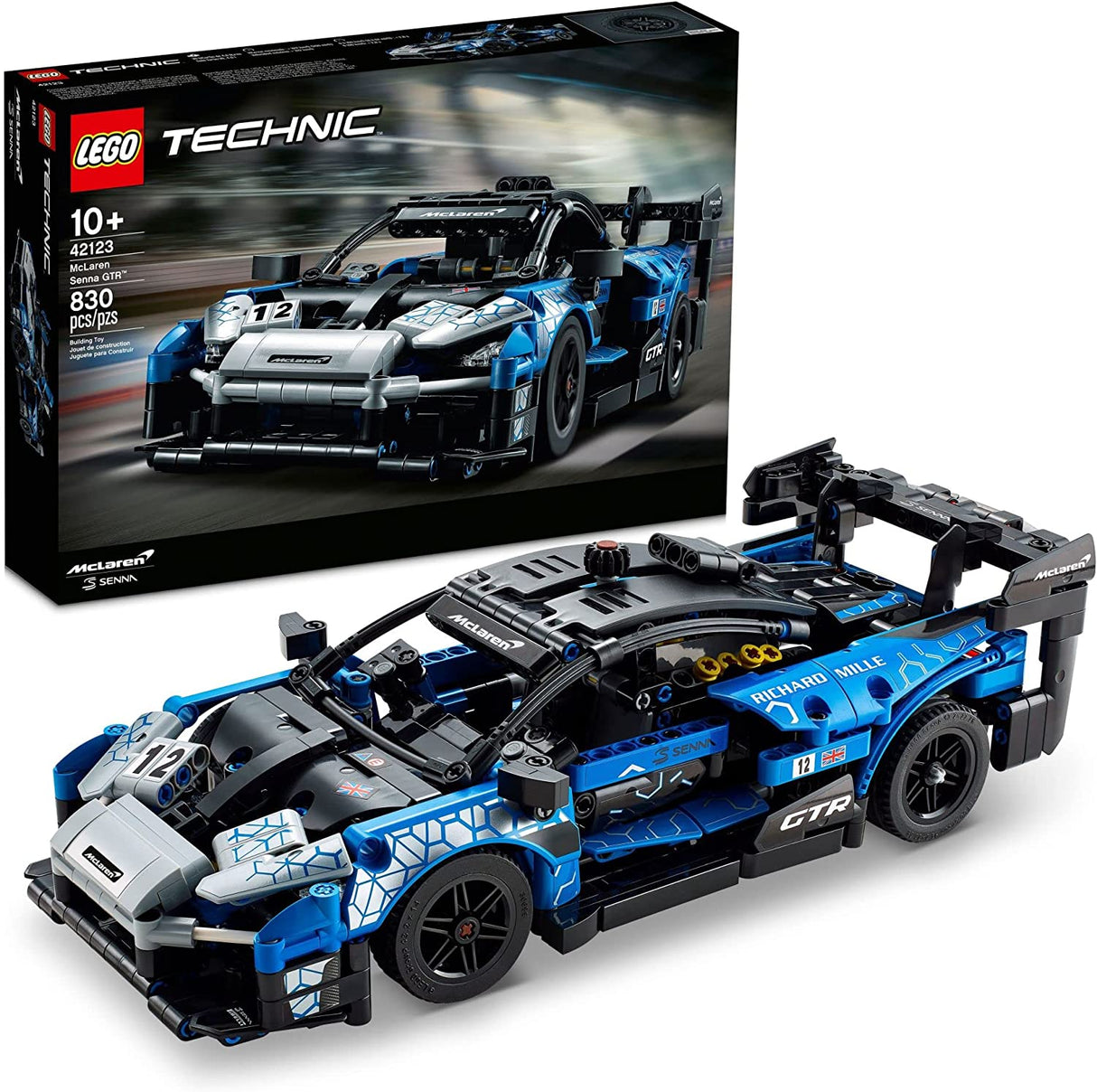 LEGO Technic McLaren Senna GTR 42123 Juego de juguetes de construcción para niños, niños y niñas a partir de 10 años (830 piezas)