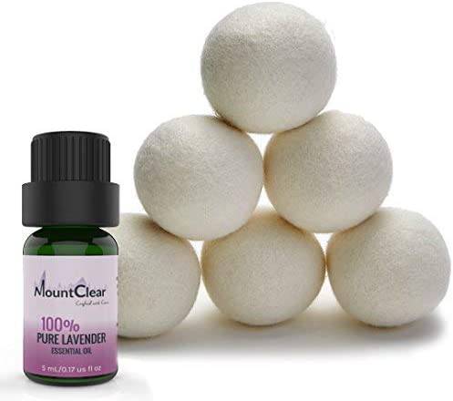 Mountclear Bolas de secadora de lana, suavizante de tela con aceite perfumado de lavanda, totalmente natural, libre de químicos e hipoalergénico, bolas de lavadora reutilizables - DIGVICE MX