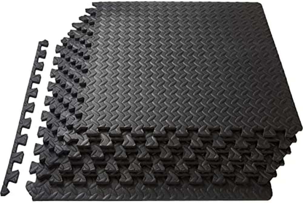ProsourceFit Puzzle - Colchoneta de ejercicios de ½”, baldosas entrelazadas de espuma EVA, piso protector para equipos de gimnasio y cojín para entrenamientos