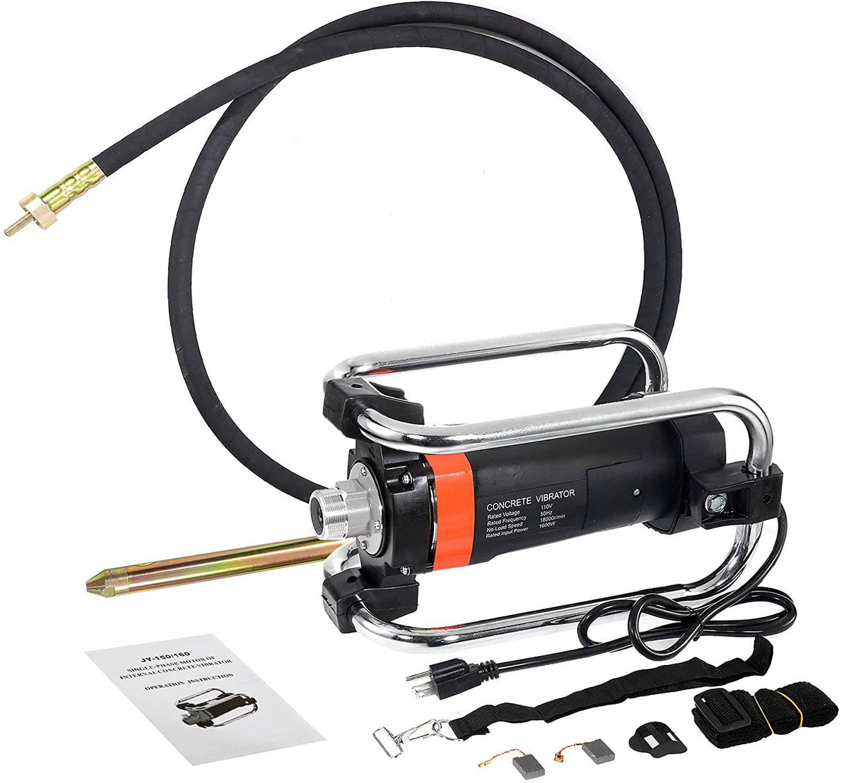 BEAMNOVA Vibrador de hormigón eléctrico de mano 11000 vibraciones por minuto 2HP con eje de 14-3/4 pies - DIGVICE MX