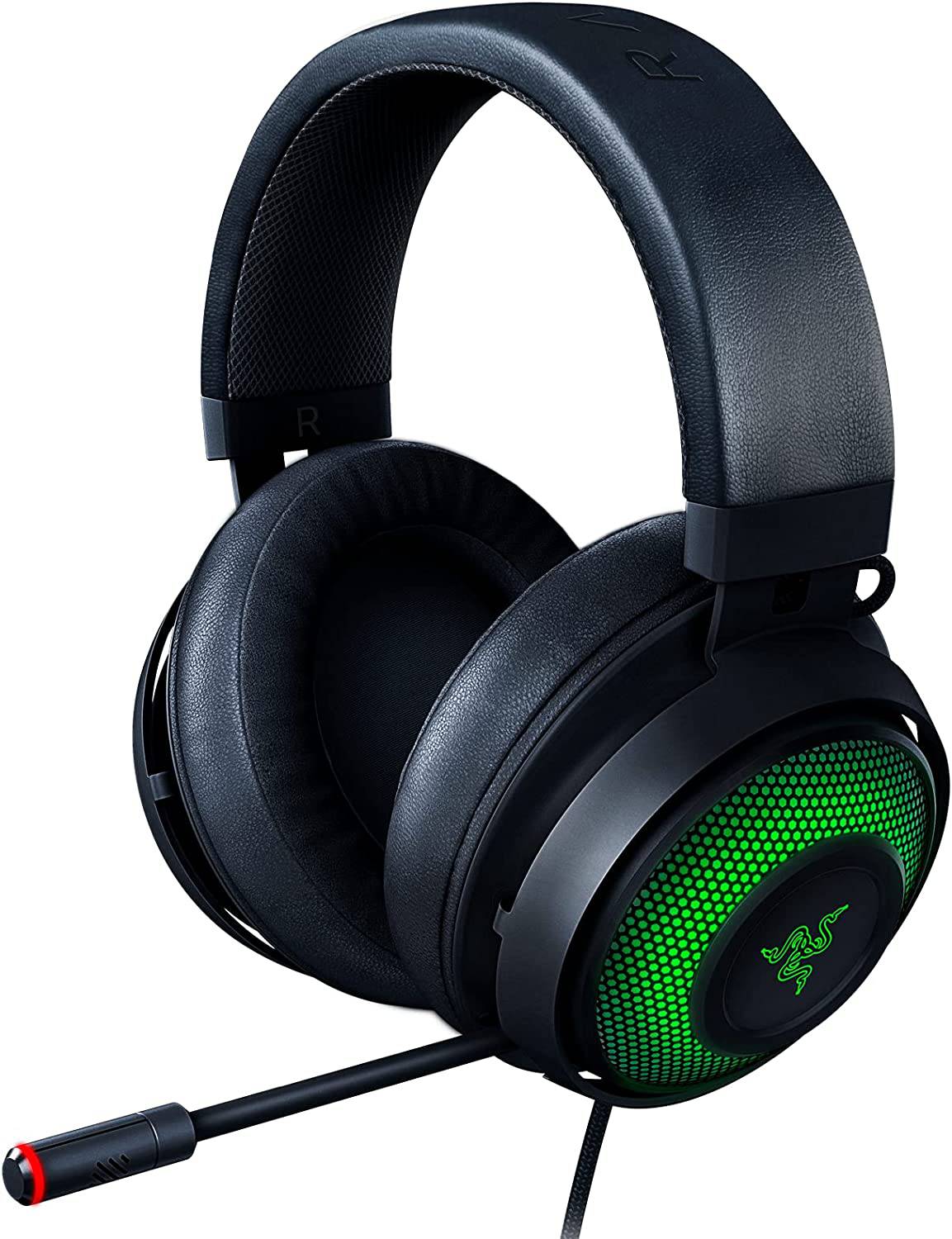 Razer Kraken Ultimate RGB USB Gaming Headset: THX 7.1 Spatial Surround Sound - Chroma RGB Lighting - Micrófono retráctil con cancelación activa de ruido - Marco de aluminio y acero - para PC y Mac - Negro clásico