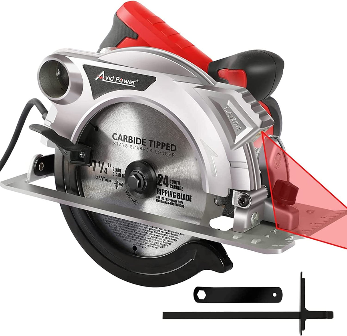 AVID POWER Sierra circular eléctrica con cable 15 Amp 5000 RPM Sierra circular con hoja de sierra de 7-1/4 pulgadas, placa base de aluminio sólido, ideal para cortar madera, metal y plástico - DIGVICE MX