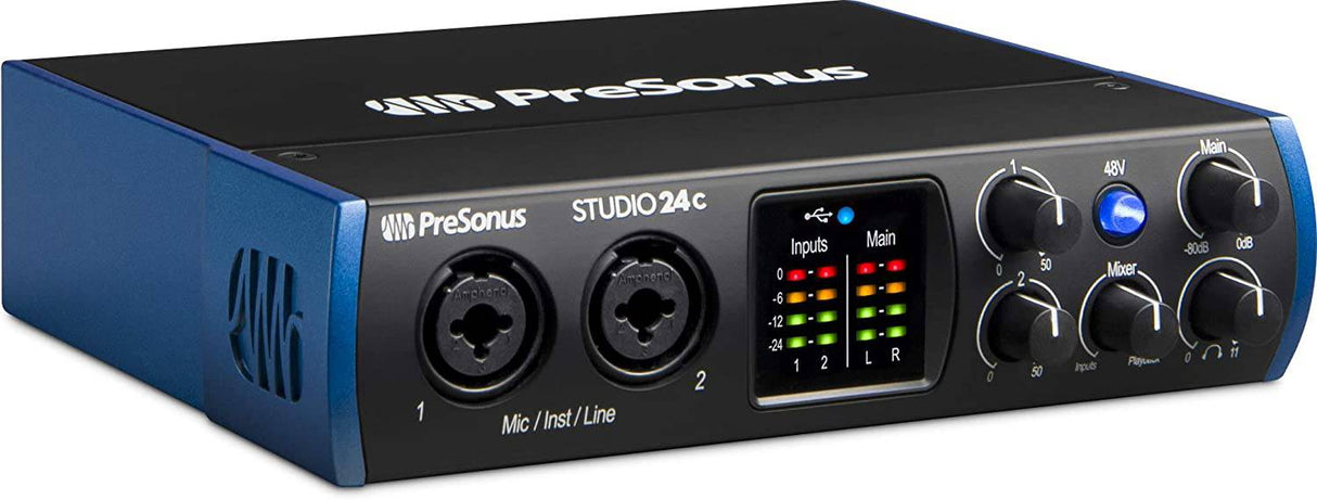 PreSonus Studio 24c 2x2, 192 kHz, interfaz de audio USB con Studio One Artist y software de grabación DAW Ableton Live Lite