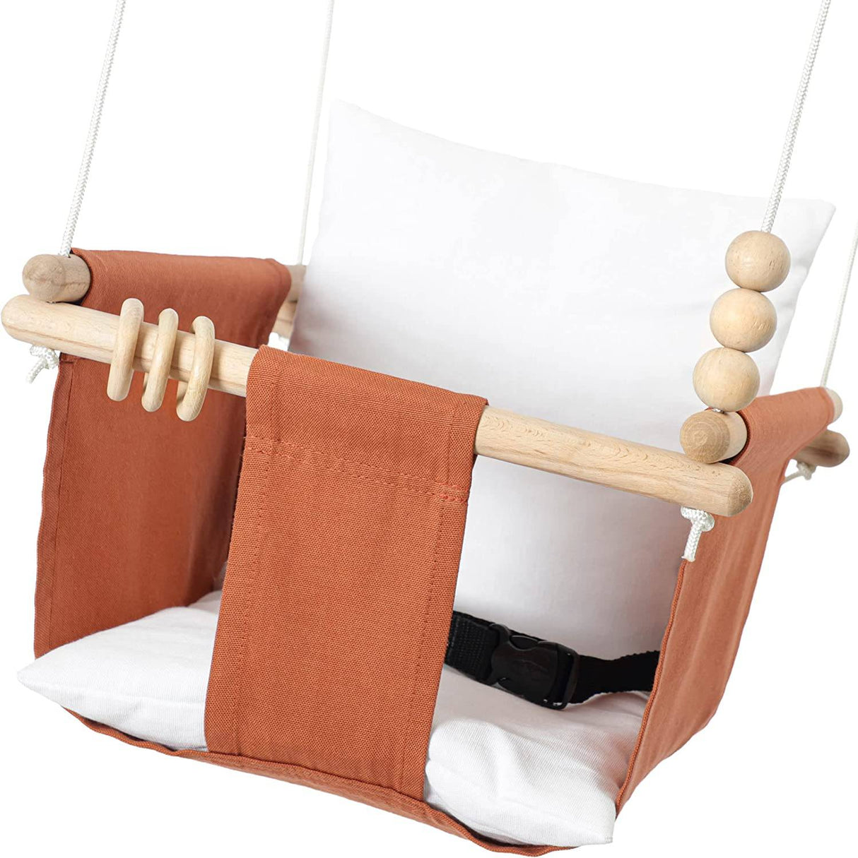 MASS LUMBER - Columpio de lona para interior y exterior para bebé con cinturón, juego para colgar en el techo, bolsa de almacenamiento, (canela) - DIGVICE MX