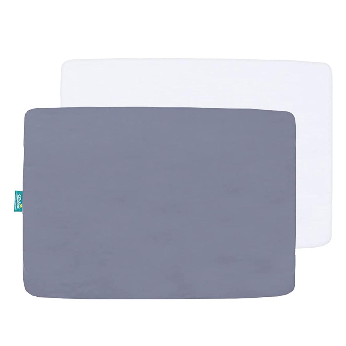 BILOBAN - Pack and Play Sábanas ajustadas, paquete de 2 juegos portátiles | Sábanas para minicunas, sábanas de microfibra ultrasuave, blancas y grises, preencogidas - DIGVICE MX