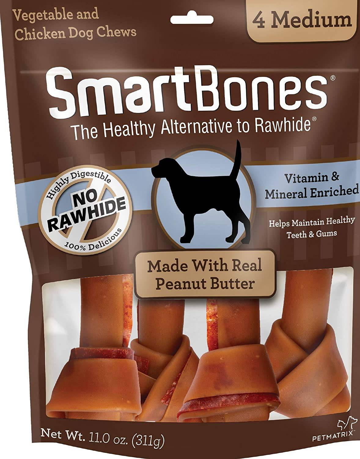SmartBones Medium Chews, trate a su perro con un masticable sin cuero crudo hecho con carne y verduras reales - DIGVICE MX