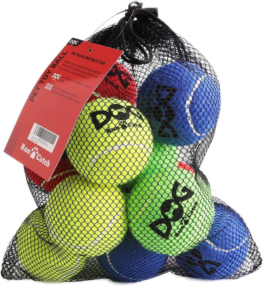 Insum - Pelota de tenis para perro (paquete de 12, colorida, fácil de atrapar, para perros,… - DIGVICE MX