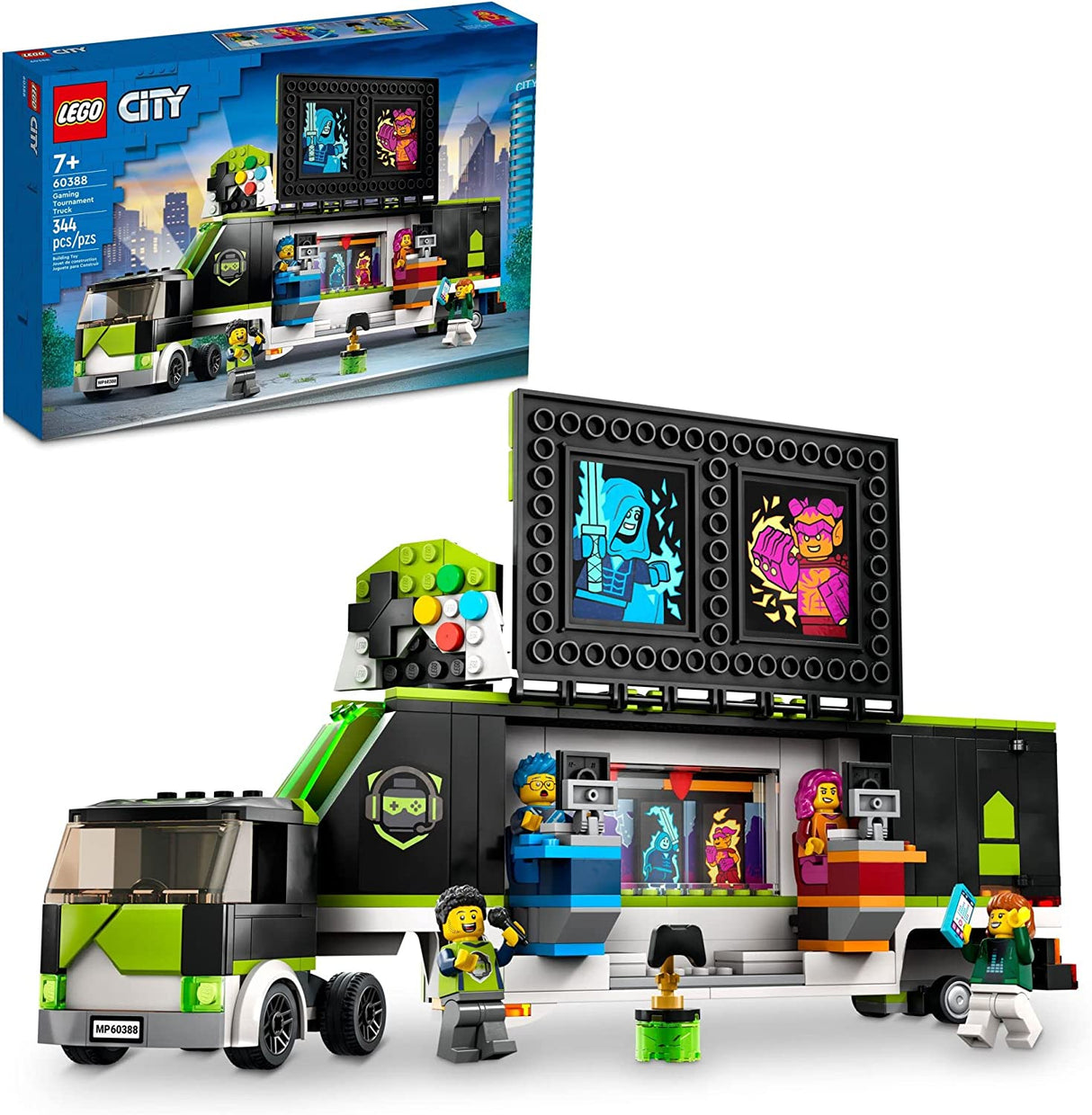LEGO City Gaming Tournament Truck 60388 Juego de juguetes de construcción para niños, niños y niñas a partir de 7 años (344 piezas)