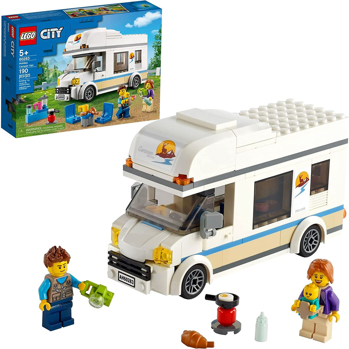 LEGO City Great Vehicles Holiday Camper Van 60283 Juego de juguetes de construcción para niños, niños y niñas a partir de 5 años (190 piezas)