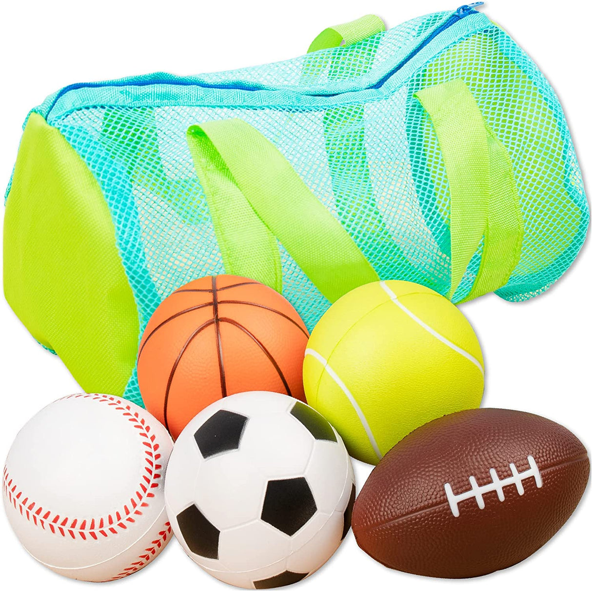 Hapinest - Pelotas deportivas de espuma suave con bolsa de transporte - B0B3M2V3C3
