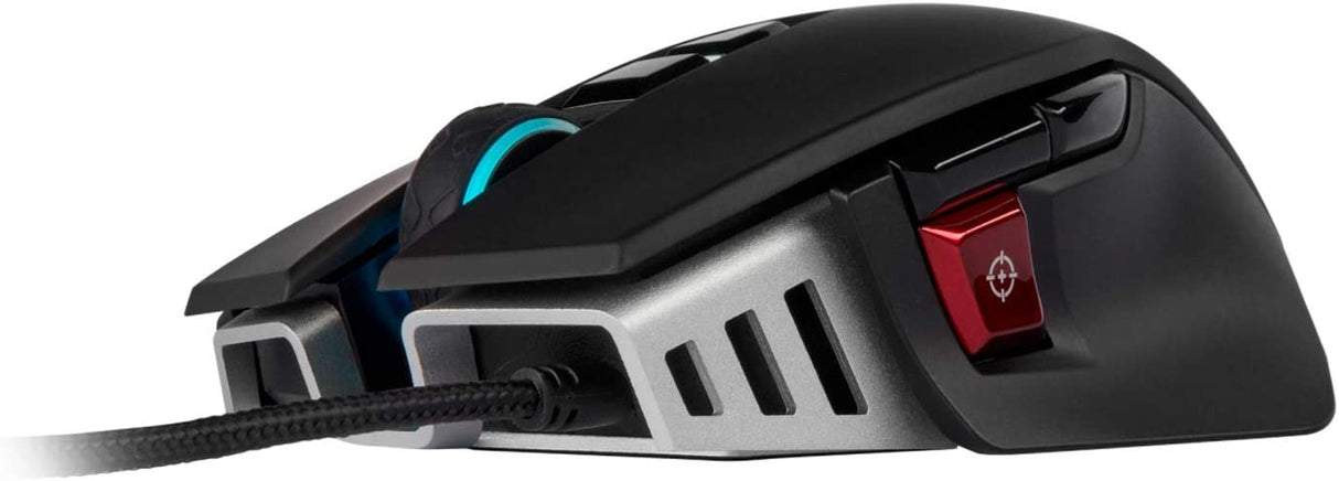 Corsair M65 RGB Elite - Ratón para juegos FPS y MOBA con cable - Peso y equilibrio ajustables - Marco de aluminio duradero - Sensor óptico de 18,000 DPI, negro