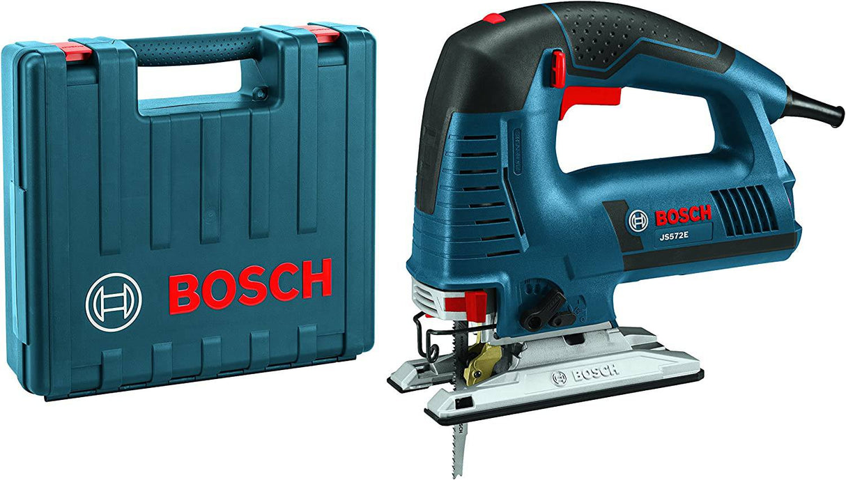 BOSCH Power Tools Jigsaw Kit - JS572EK - 7.2 Amp con cable de velocidad variable con mango superior Jig Saw Kit con cuchillas surtidas y estuche de transporte - DIGVICE MX