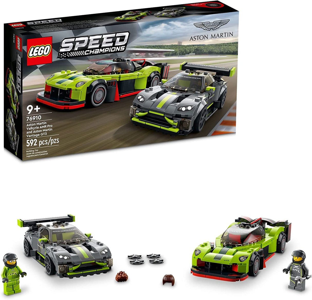 LEGO Speed Champions Aston Martin Valkyrie AMR Pro y Aston Martin Vantage GT3 76910 (592 piezas)