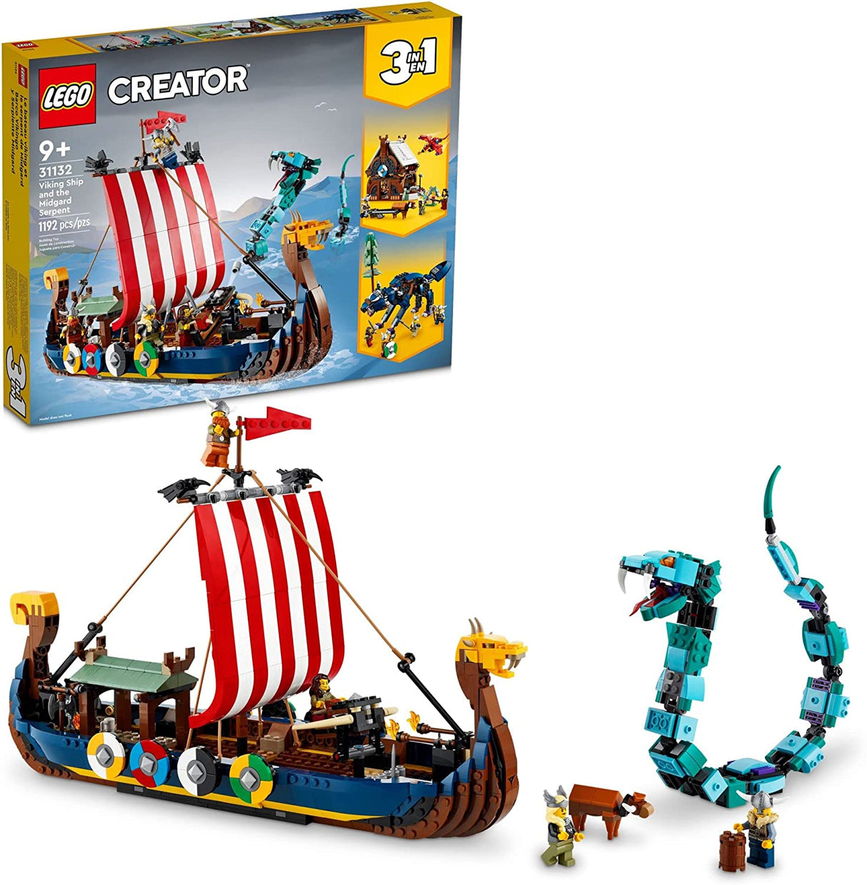 LEGO Creator 3in1 Viking Ship and The Midgard Serpent 31132 (1192 piezas)