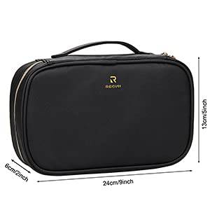 Relavel - Estuche cosmético profesional Organizador de brochas de maquillaje Estuche de artista de maquillaje con soporte para correa de cinturón Multifuncional (Negro)