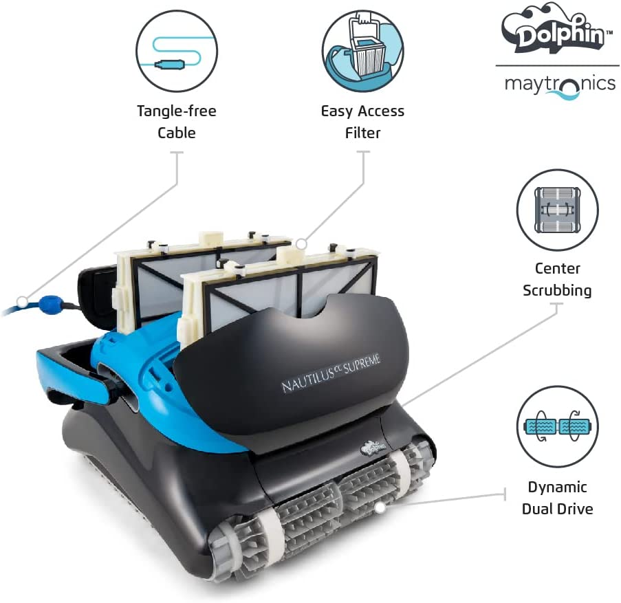 Limpiador robótico para piscinas Dolphin Nautilus CC Supreme operado por Wi-Fi