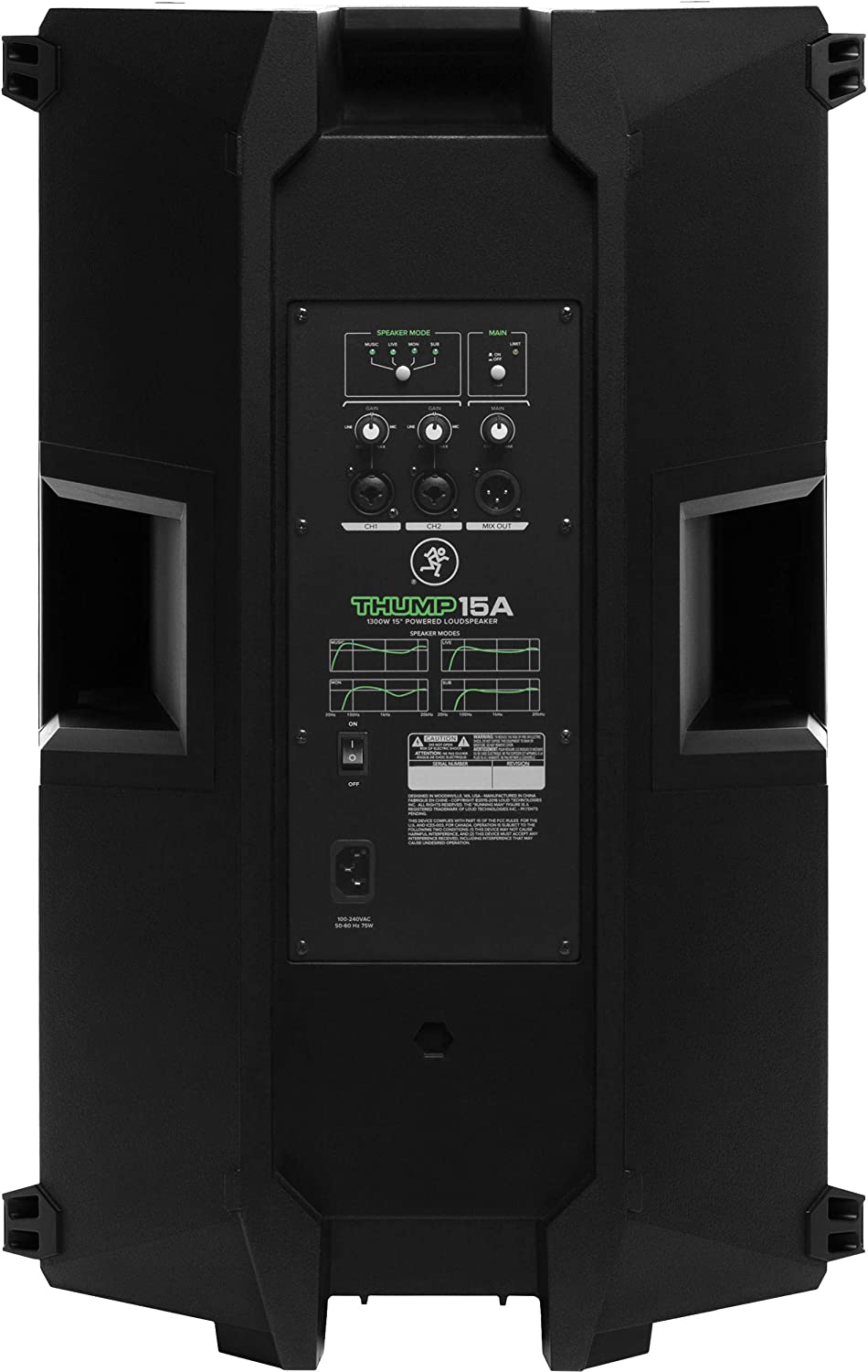 Mackie THUMP Series Altavoz de 15 pulgadas y 1300 vatios con amplificadores de alto rendimiento THUMP15A