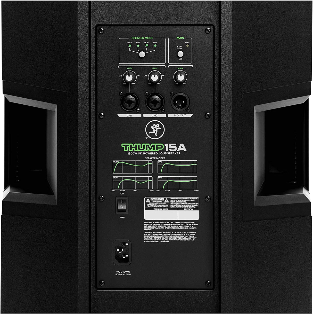 Mackie THUMP Series Altavoz de 15 pulgadas y 1300 vatios con amplificadores de alto rendimiento THUMP15A