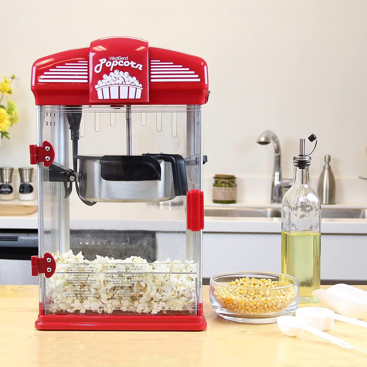 West Bend Stir Crazy Movie Theater Popcorn Popper, máquina para hacer palomitas de maíz gourmet