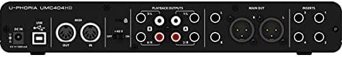 Behringer U-PHORIA UMC404HD Audiophile 4x4, interfaz de audio/MIDI USB de 24 bits/192 kHz con preamplificadores de micrófono Midas