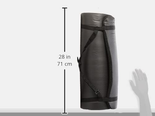 BalanceFrom - Tapete de yoga para ejercicios antidesgarro de alta densidad extra gruesa de 1 pulgada con correa de transporte