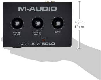 M-Audio M-Track Solo: interfaz de audio USB para grabación, transmisión y podcasting con entradas XLR, Line y DI, además de un paquete de software incluido