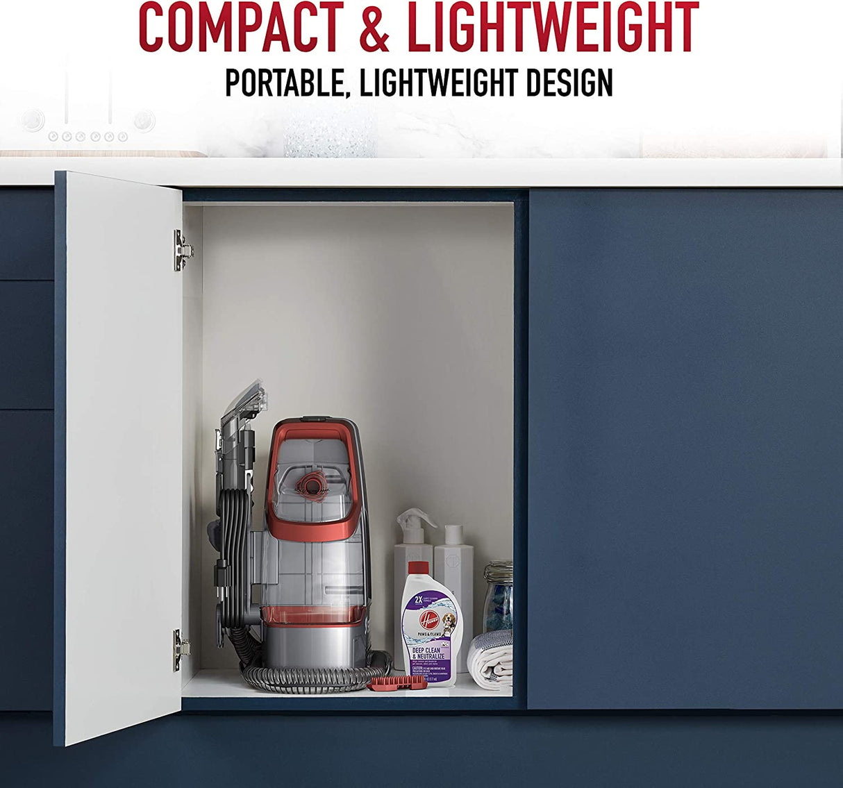 Hoover Spotless - Limpiador portátil para alfombras y tapicería, FH11300PC, rojo