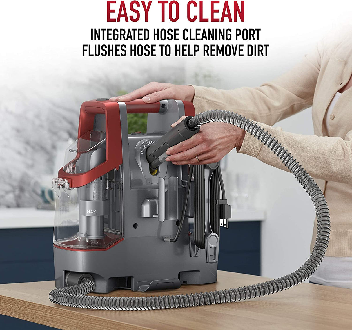 Hoover Spotless - Limpiador portátil para alfombras y tapicería, FH11300PC, rojo