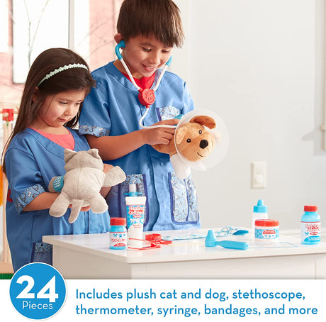 Melissa & Doug Examine And Treat Pet Vet Play Set 24 Piezas 8520