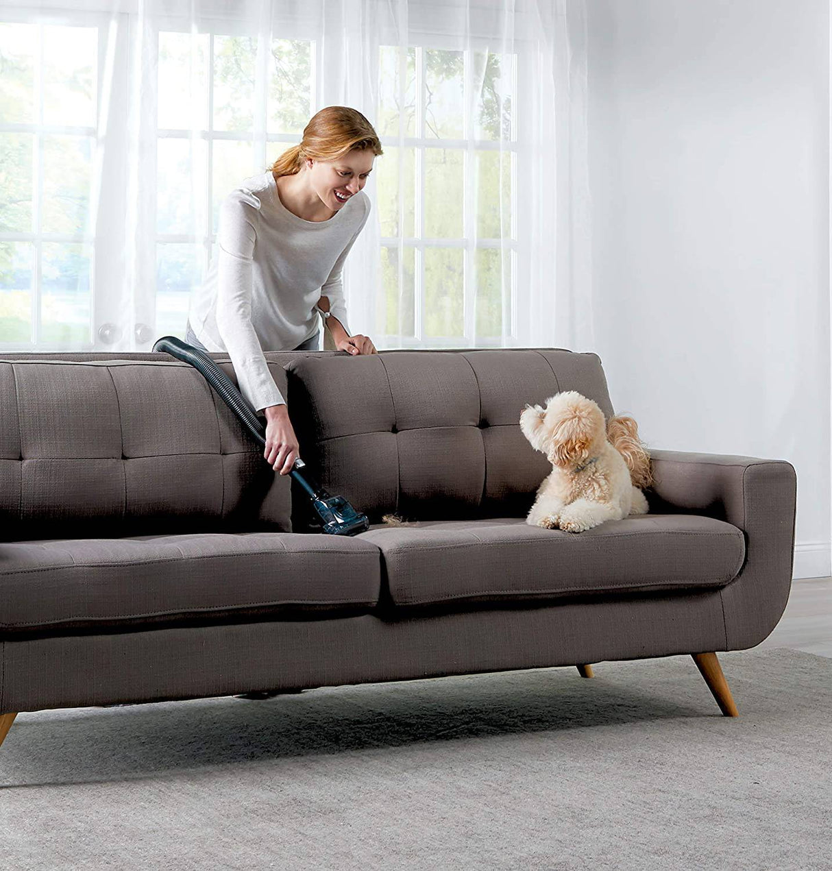 Eureka FloorRover Aspiradora vertical sin bolsa para mascotas, sello de succión, dirección giratoria para alfombras y pisos duros Deep Ocean - DIGVICE MX